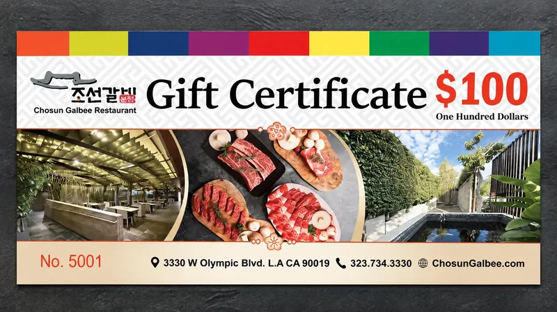 $100 Chosun Galbee gift certificate
