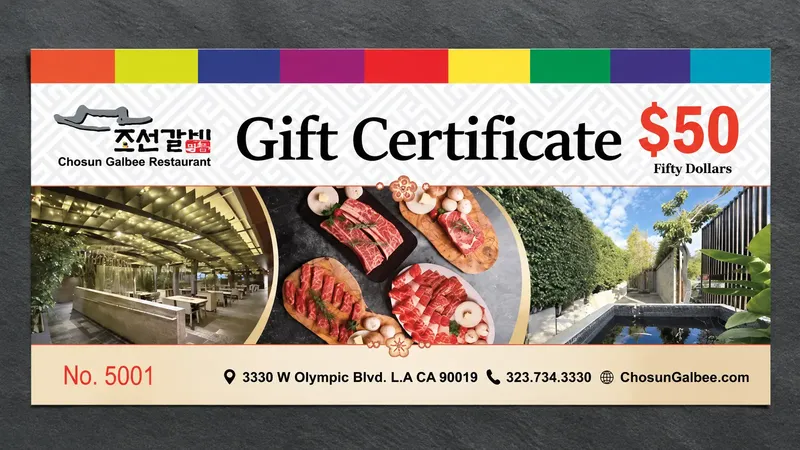 $50 Chosun Galbee gift certificate